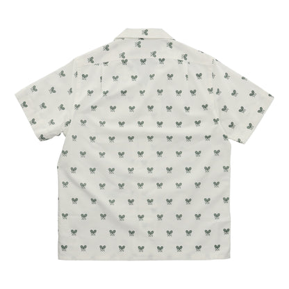Classic Fit Racquet-Print Oxford Shirt White