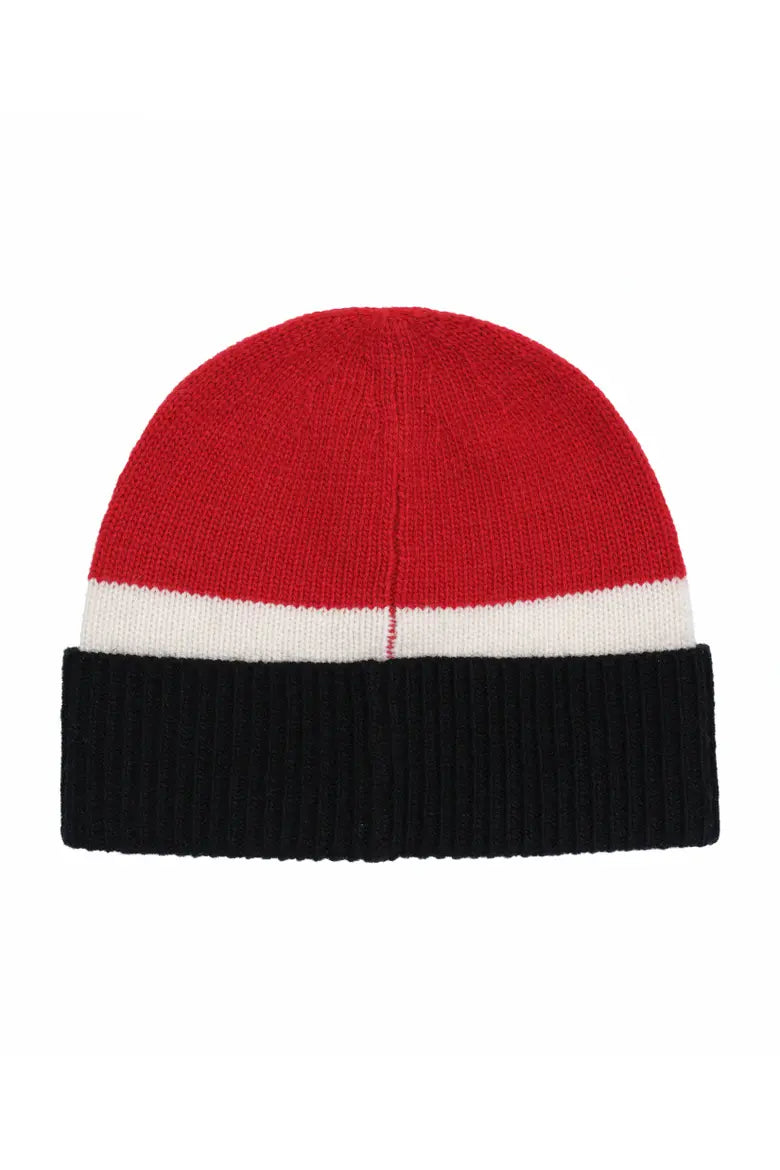 Color Block Holiday Bear Beanie