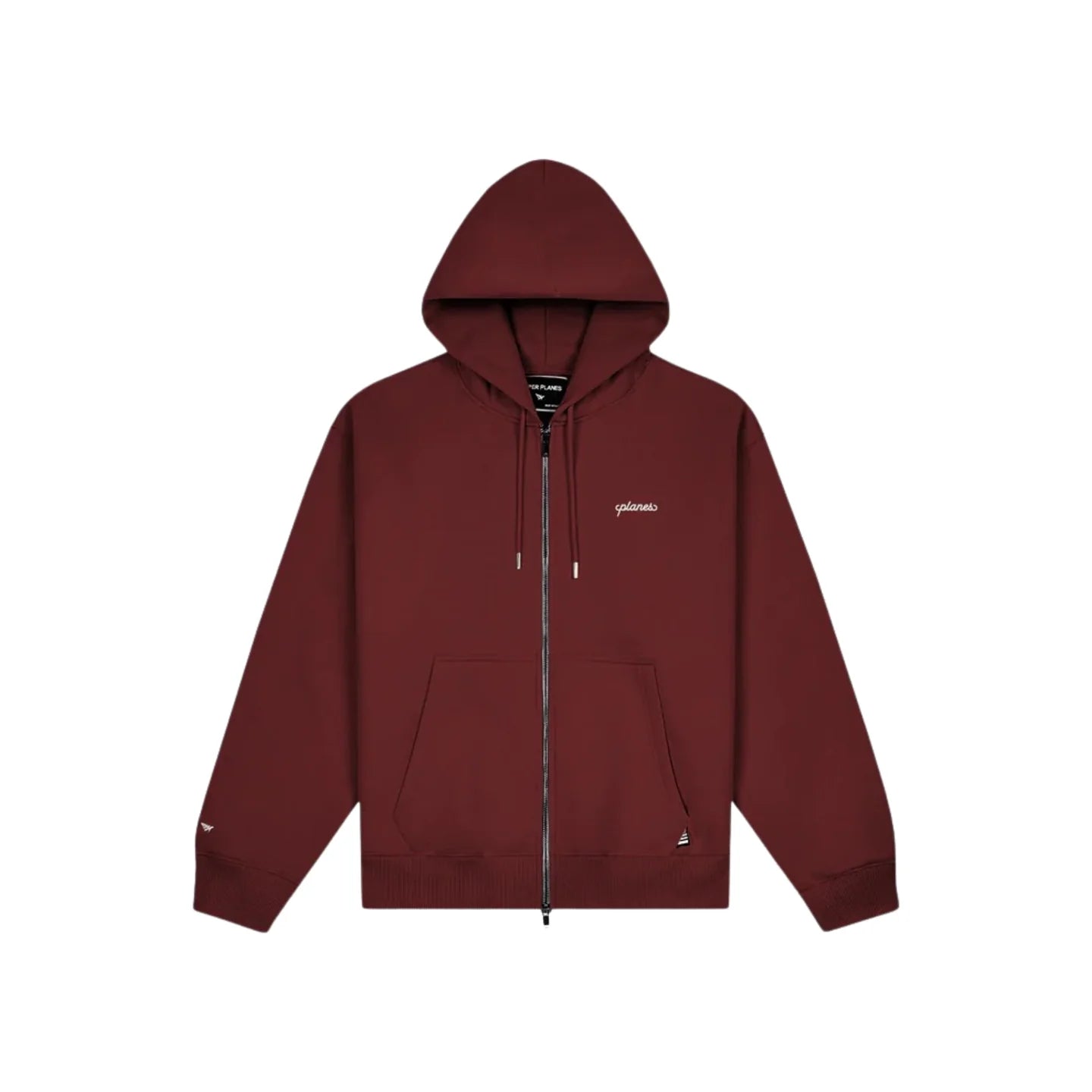 Script Weld Burgundy Zip Up Hoodie
