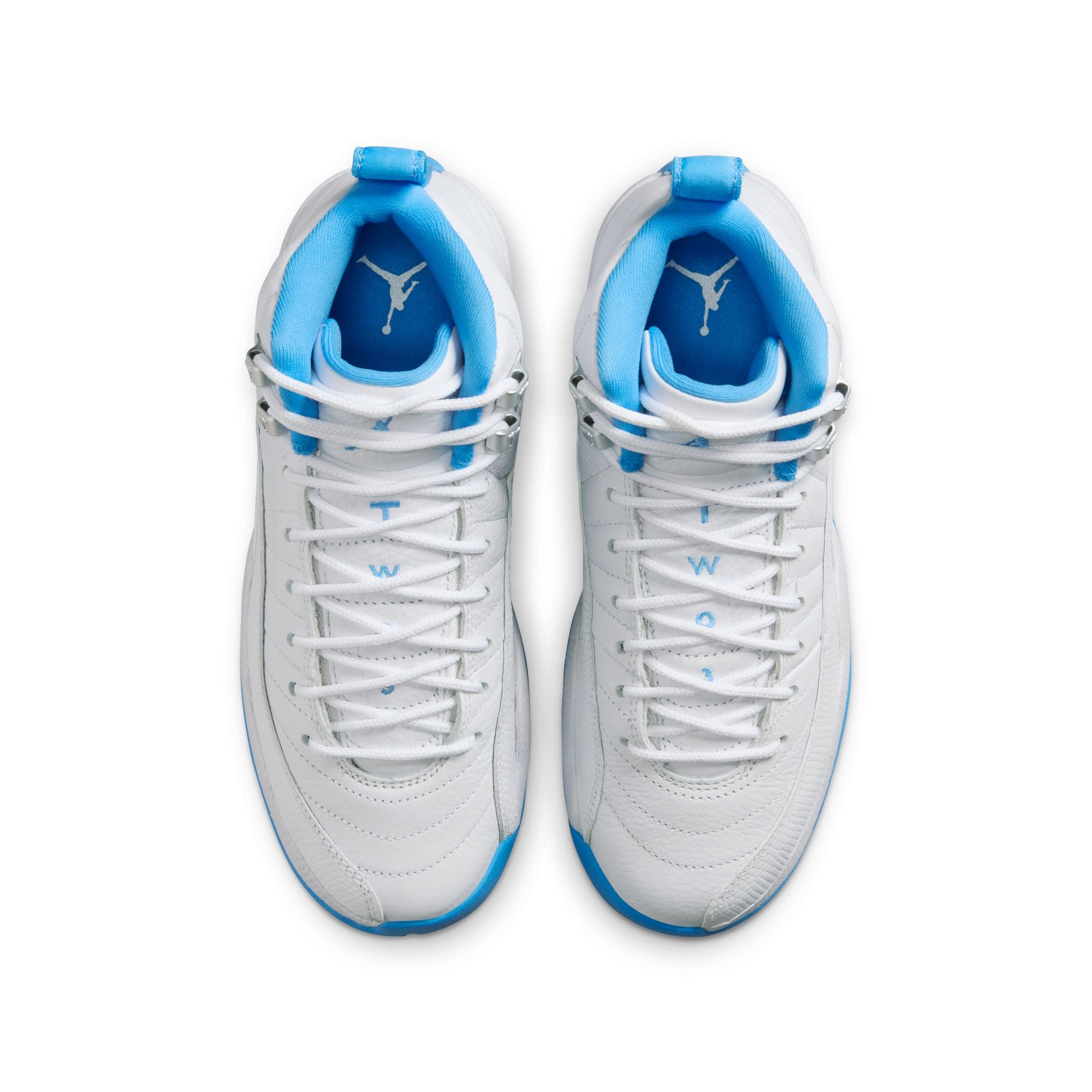 Air Jordan 12 Retro White and University Blue GS