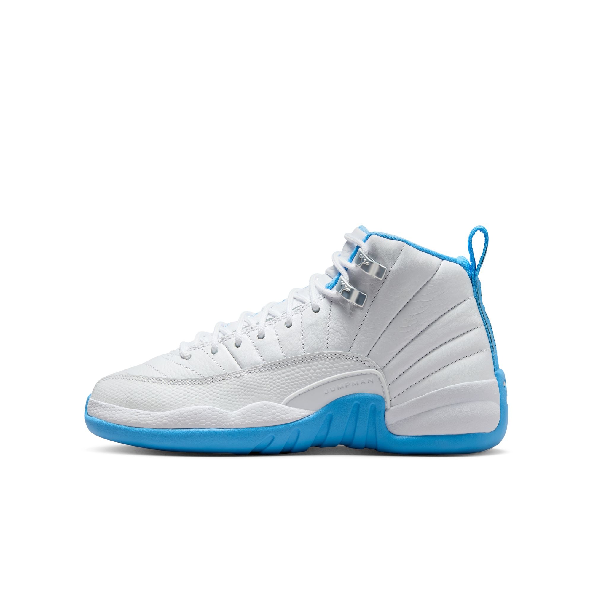 Air Jordan 12 Retro White and University Blue GS