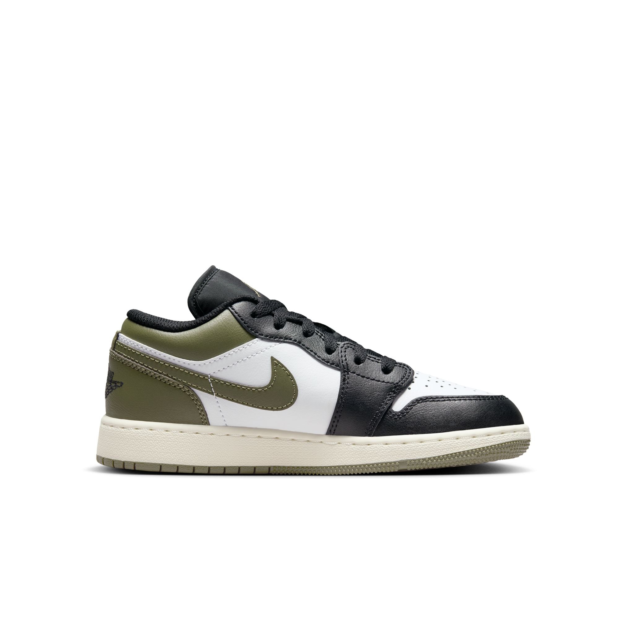 Jordan 1 Low Black Toe Medium Olive GS