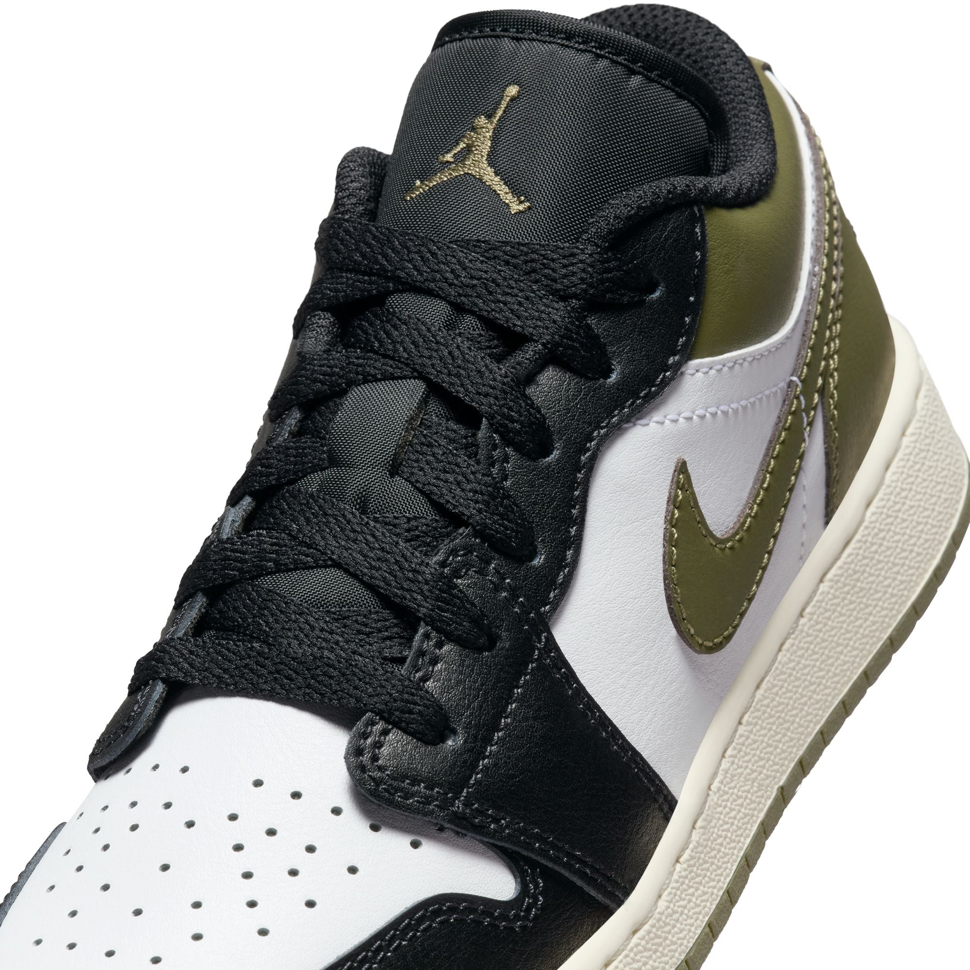 Jordan 1 Low Black Toe Medium Olive GS