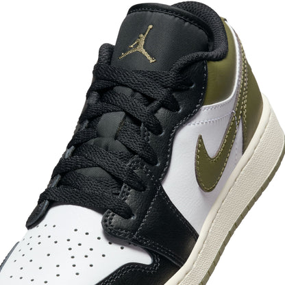 Jordan 1 Low Black Toe Medium Olive GS