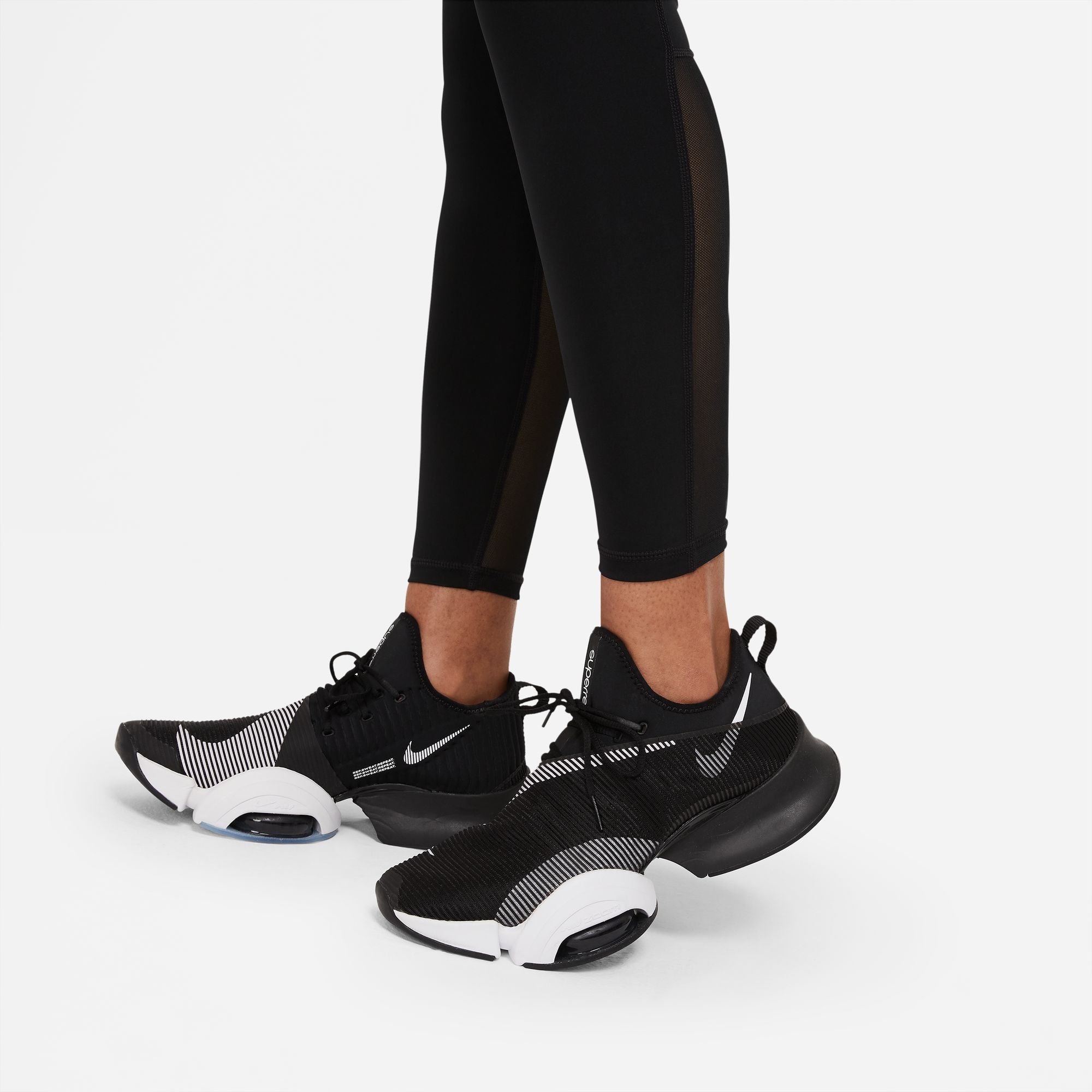 Mid-Rise Mesh-Paneled Leggings