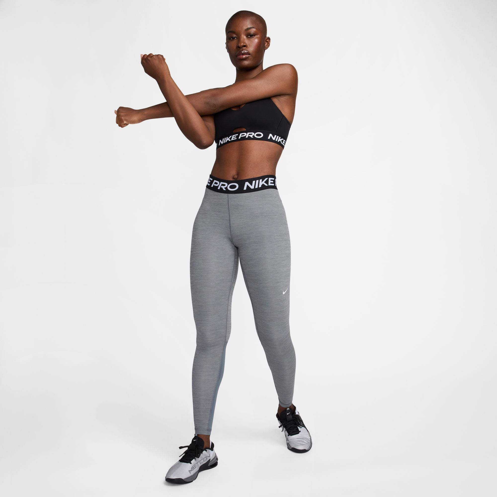 Mid-Rise Mesh-Pan Leggings