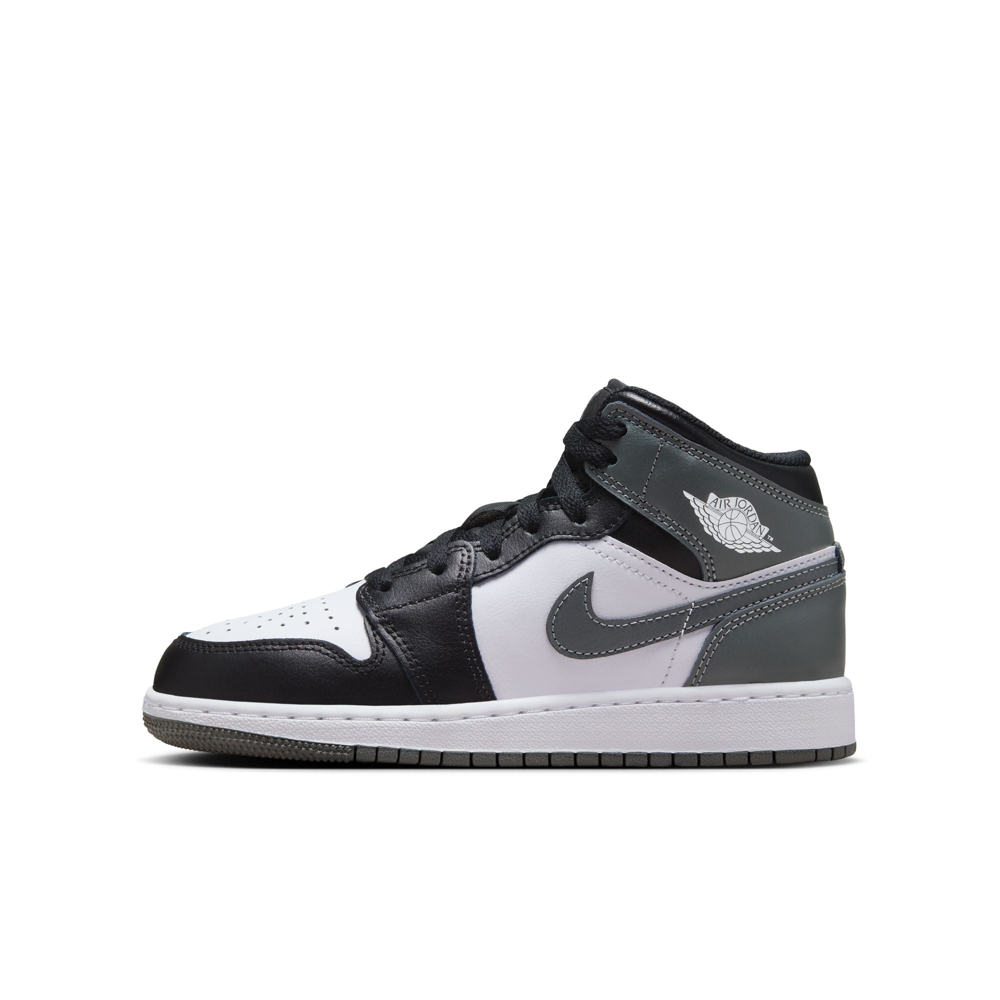 Air Jordan 1 Mid Black White Iron Grey GS