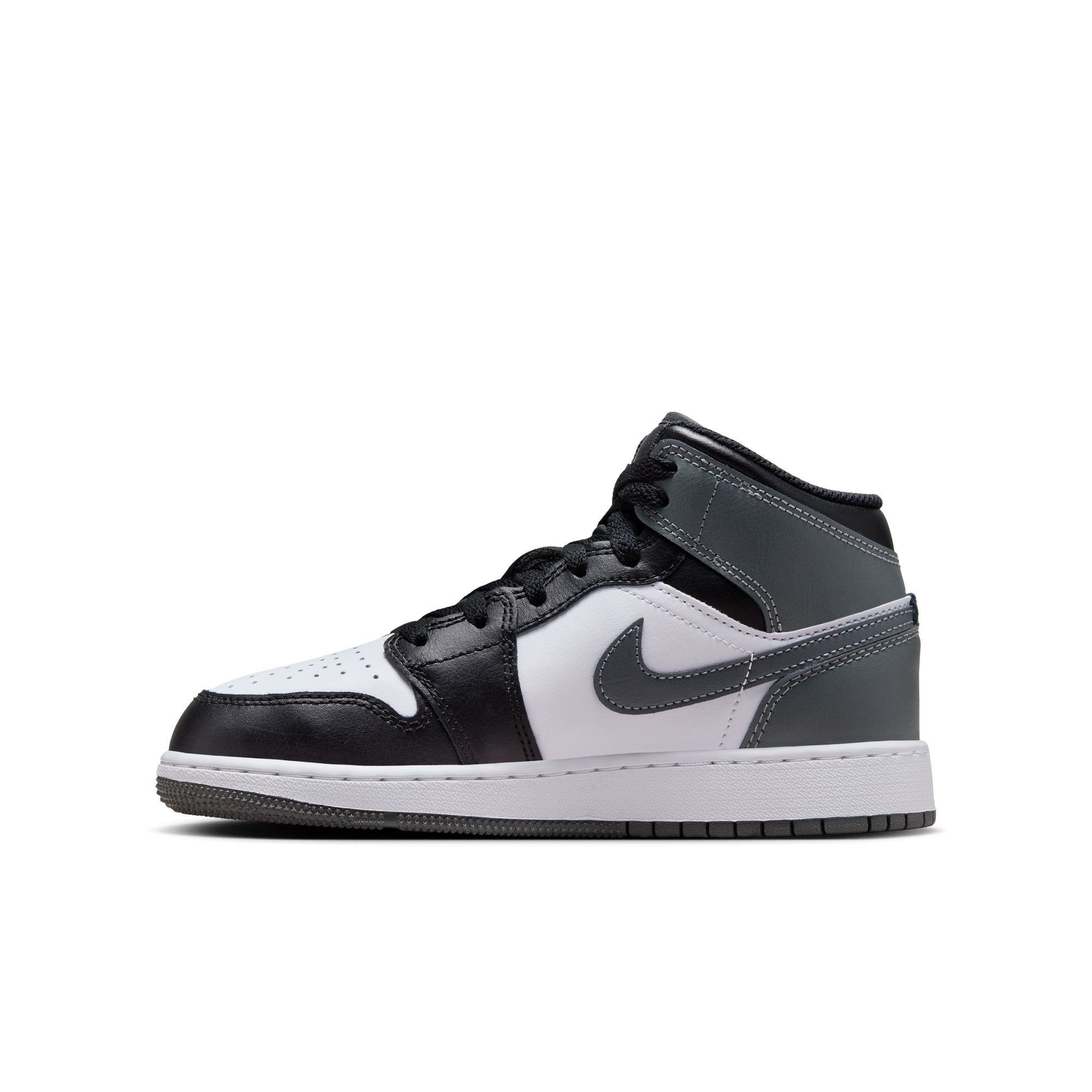 Air Jordan 1 Mid Black White Iron Grey GS