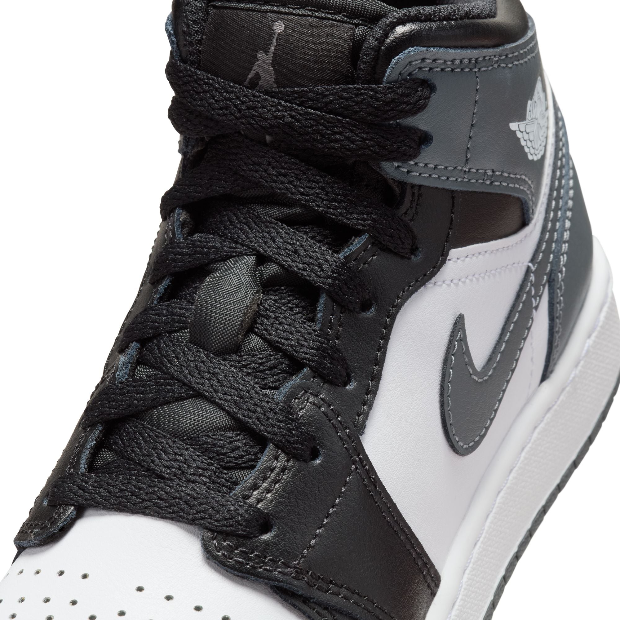 Air Jordan 1 Mid Black White Iron Grey GS