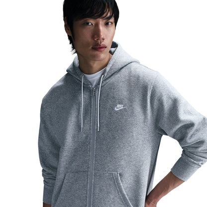 Club Full Zip Fleece Grey Hoodie