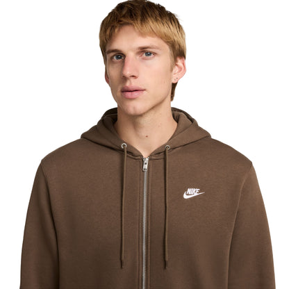 Sportswear Club Brown Fleece Full Zip Hoodie