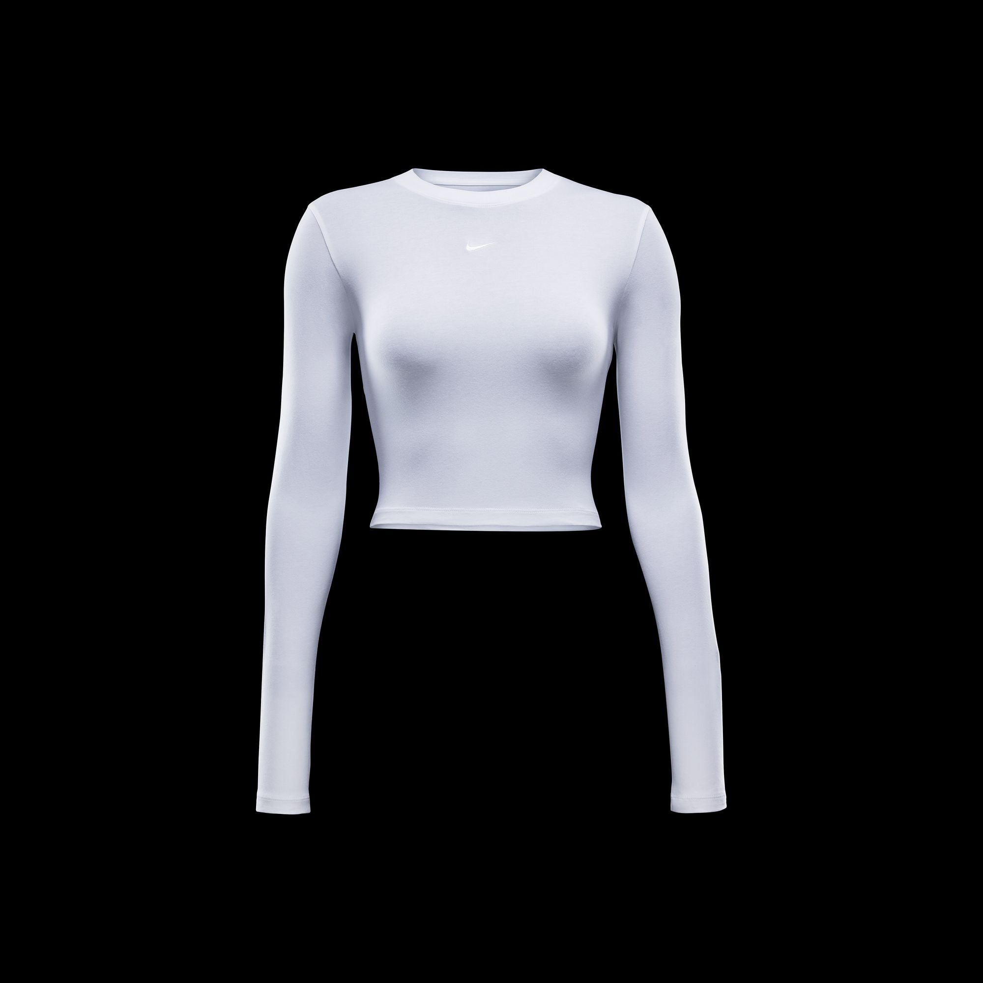 Nsw Chill Knit Slim LS Cropped Top White