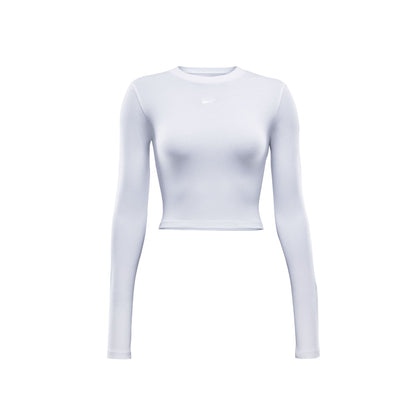 Nsw Chill Knit Slim LS Cropped Top White