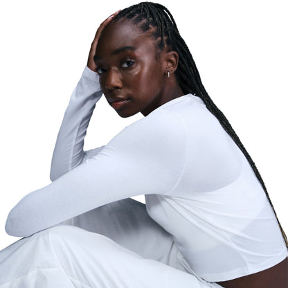 Nsw Chill Knit Slim LS Cropped Top White