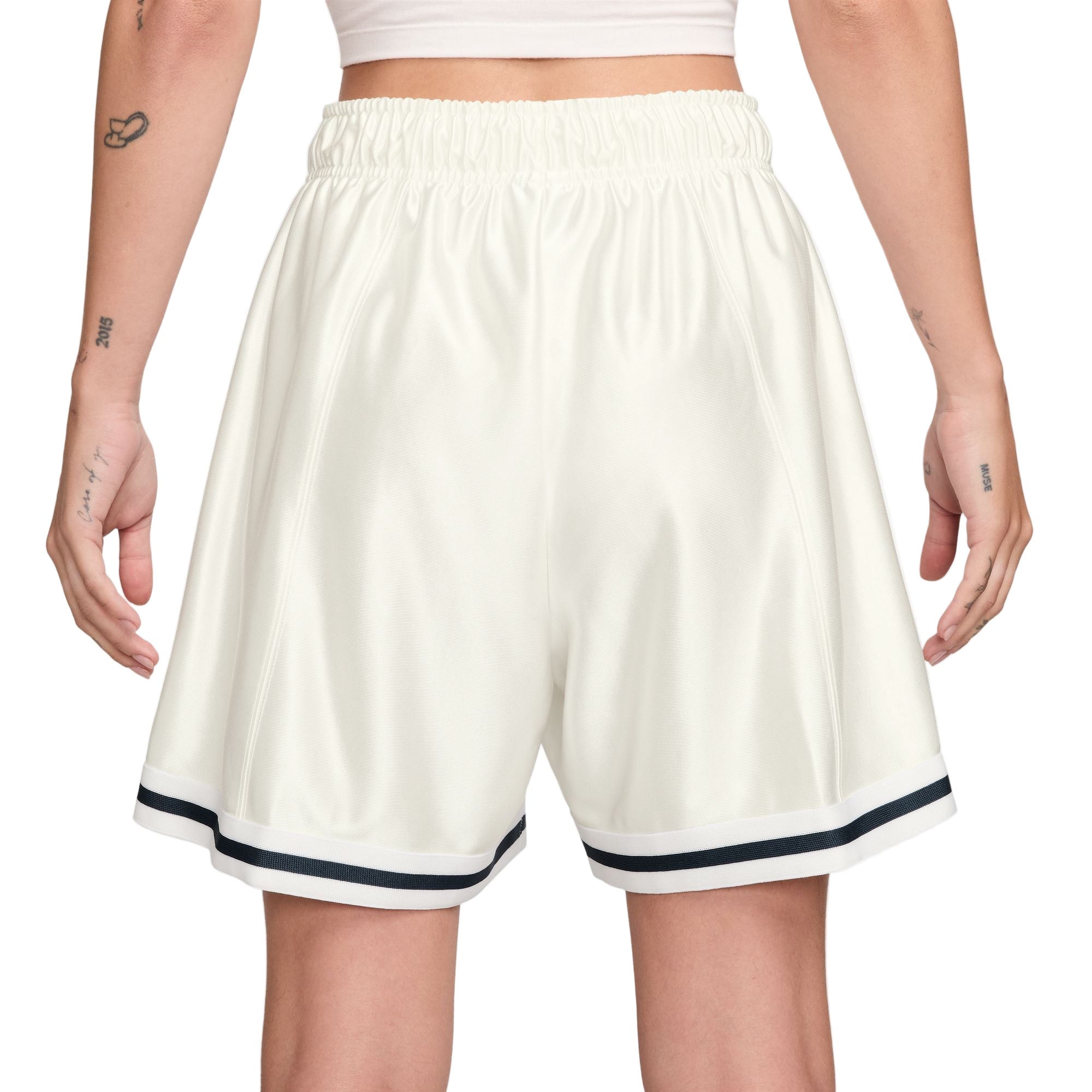 Loose Mid Rise Graphic Shorts White