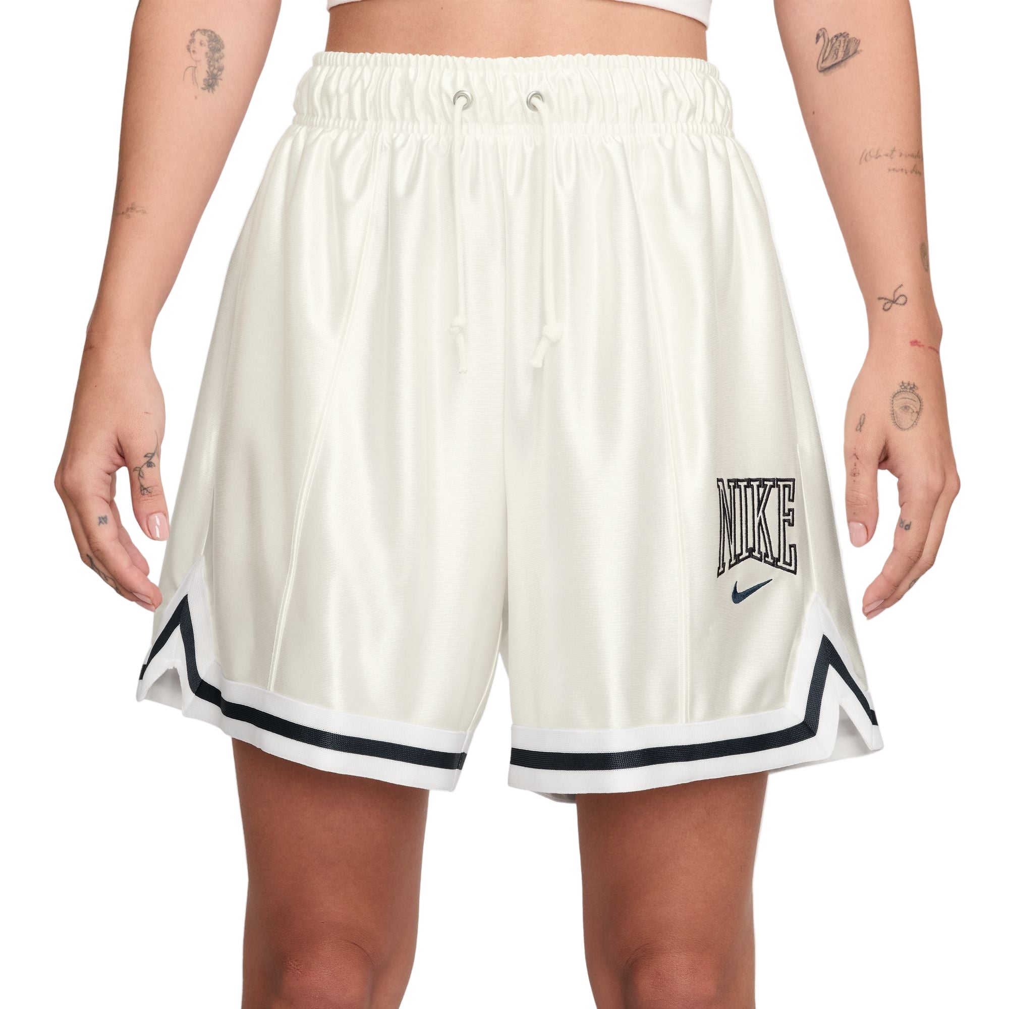 Loose Mid Rise Graphic Shorts White