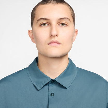 Chill Poplin Loose Long Sleeve Button Up Top