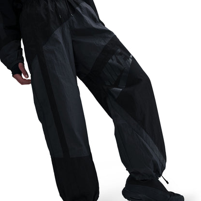 Mid-Rise Loose Woven Open-Hem Pants