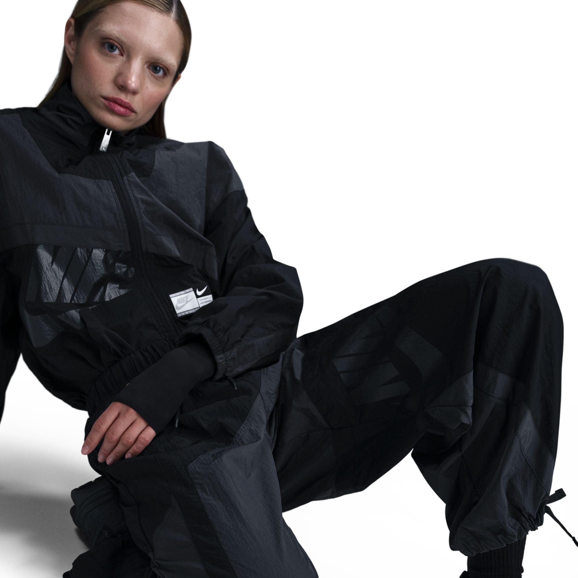 Mid-Rise Loose Woven Open-Hem Pants