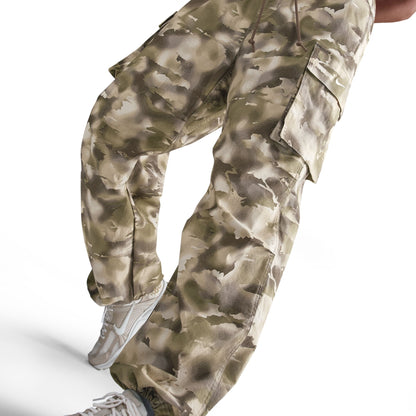Mid-Rise Oversized Camo Cargo Trousers