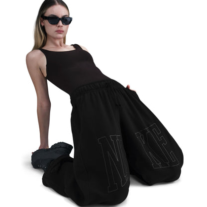 Mid-Rise Oversized Open-Hem French Terry Pants