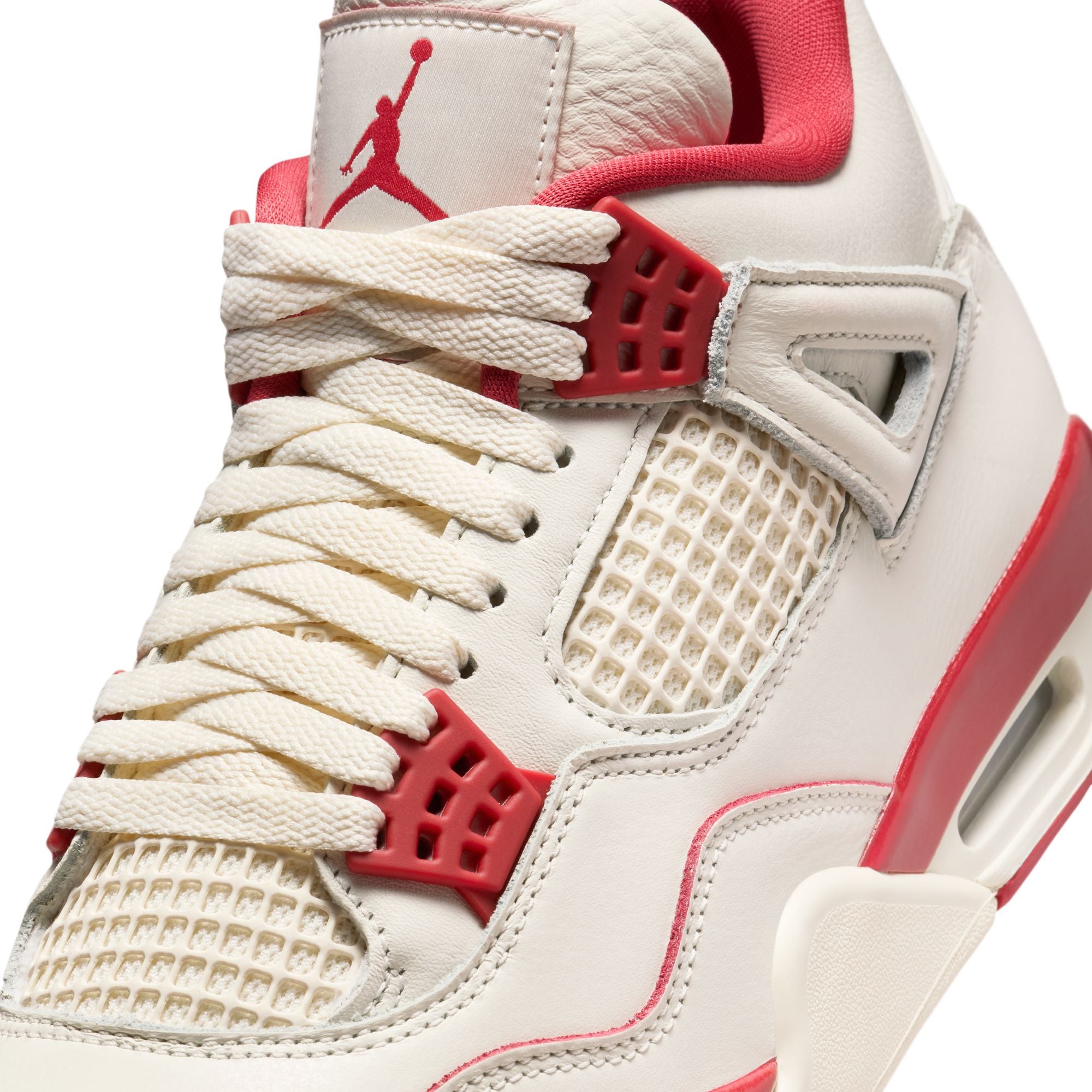 Air Jordan 4 Pale Ivory and Tough Red