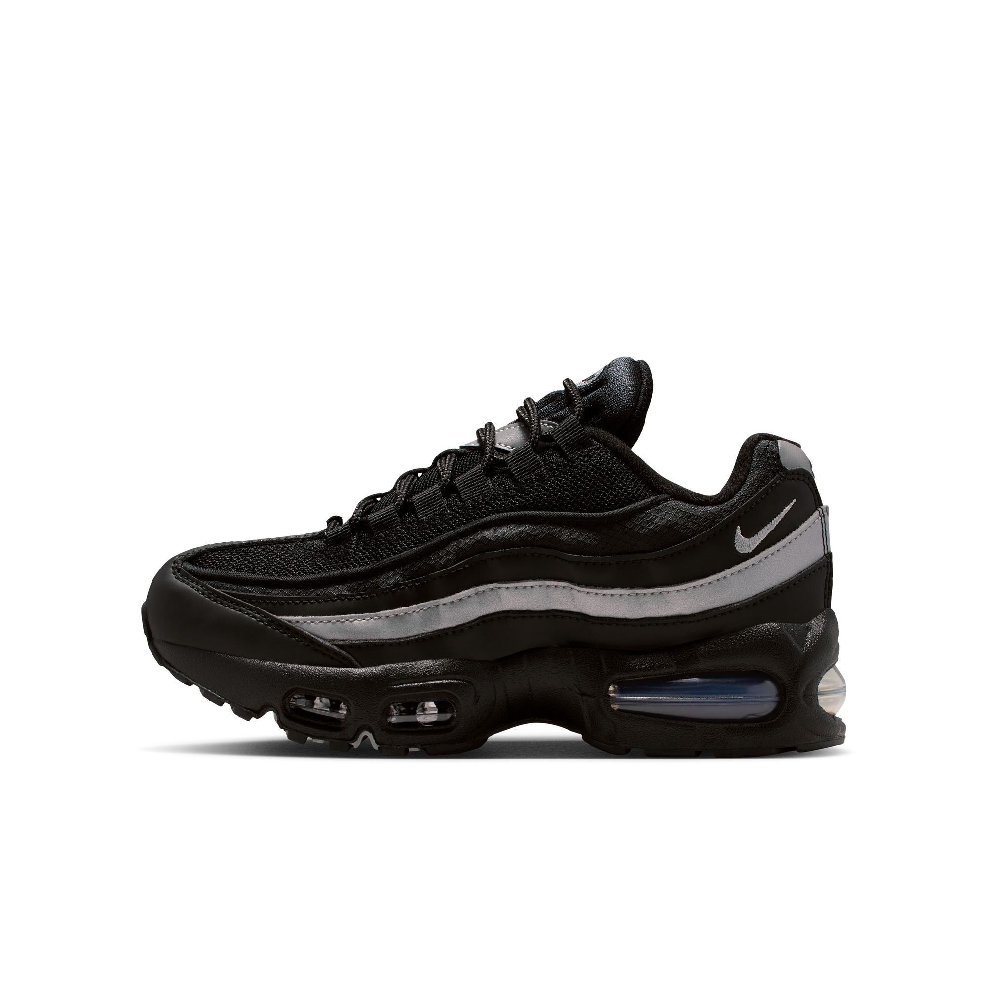 Air Max 95 Black White Metallic Silver GS