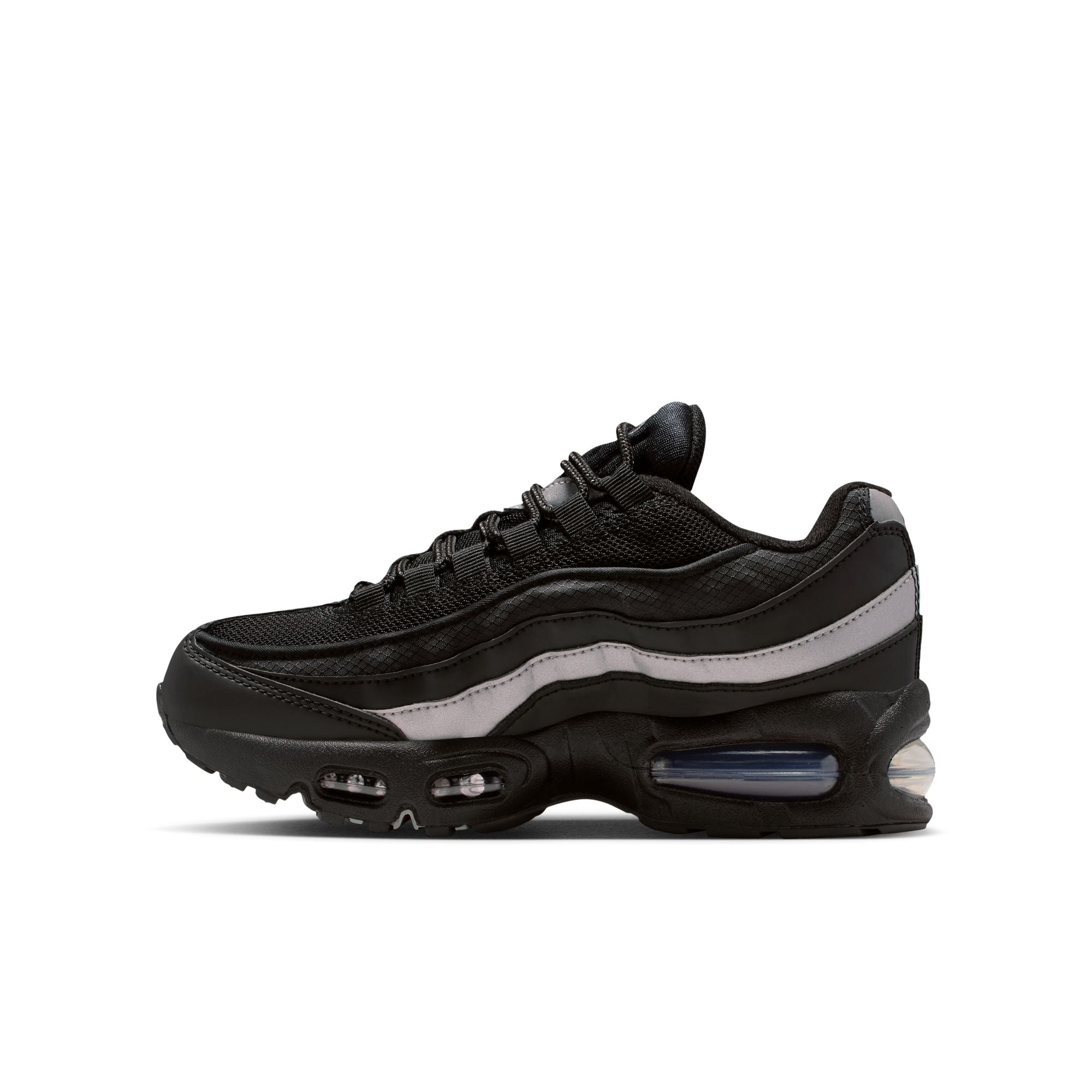 Air Max 95 Black White Metallic Silver GS