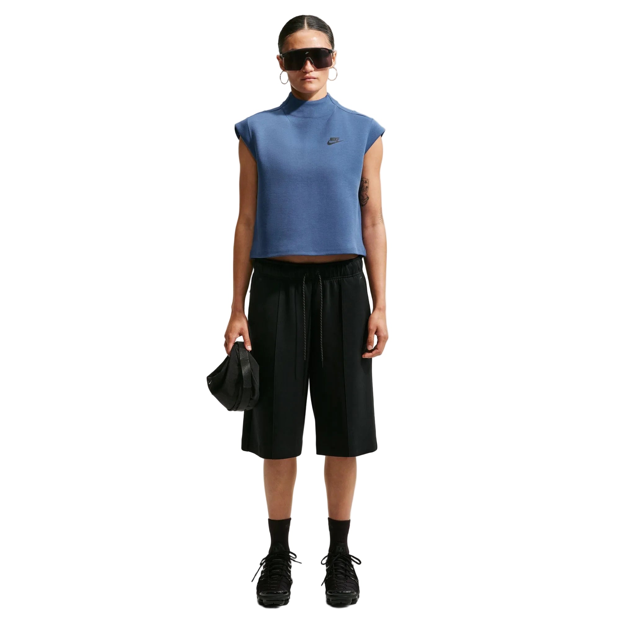 Tech Fleece Short Sleeve  Blue Top T-Shirt
