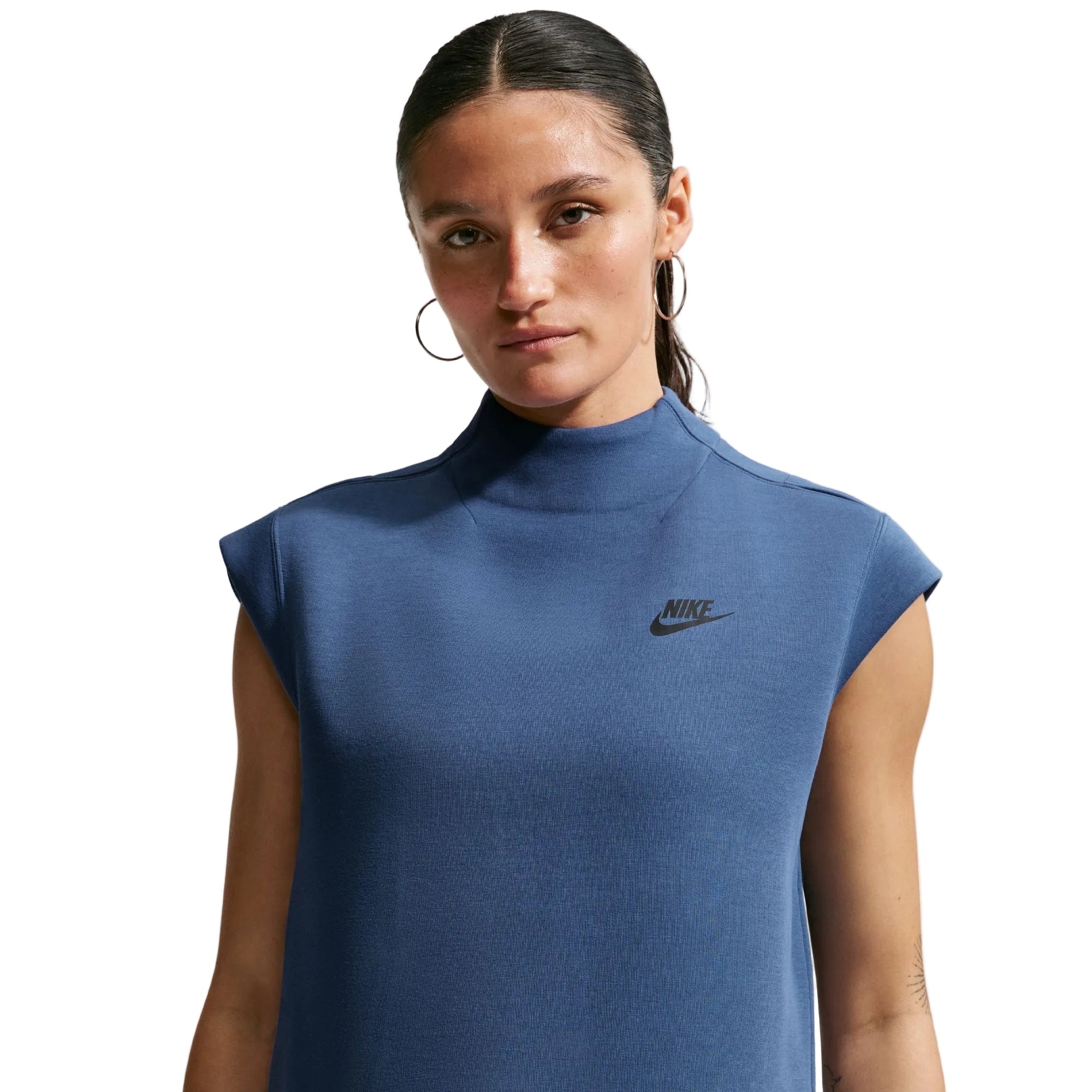 Tech Fleece Short Sleeve  Blue Top T-Shirt