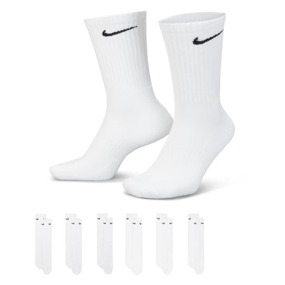 Everyday Cushioned Training 6 Pairs Crew White Socks