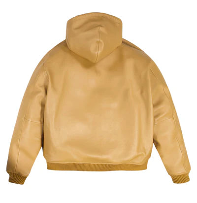 Script Nappa Brown Full-Zip Hoodie