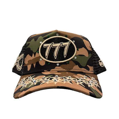 Hudson Diamond 777 Camo Woodland Trucker Hat