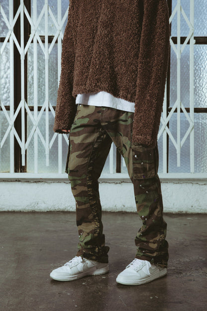 MNML-Bootcut Cargo Pants-Green