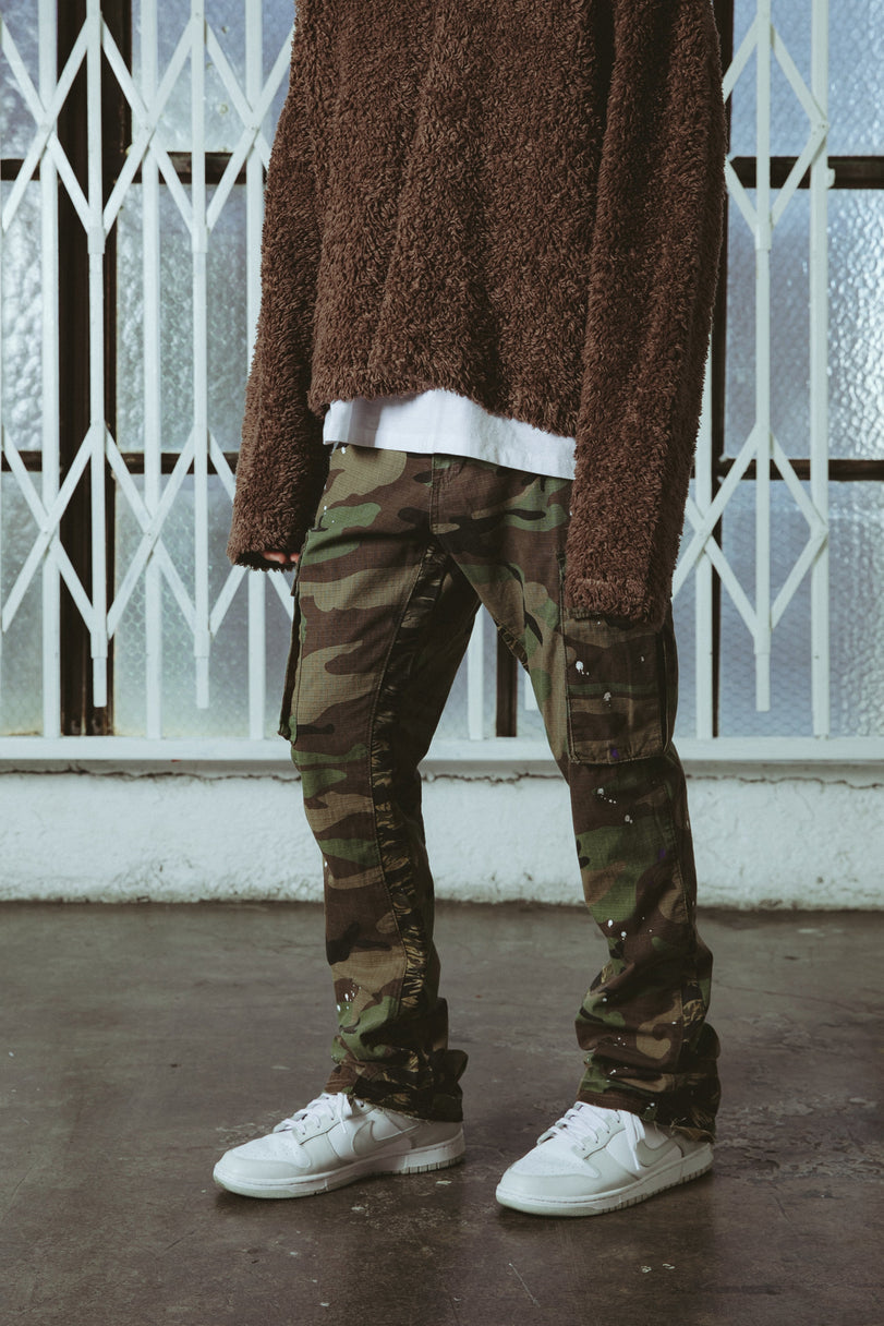 MNML-Bootcut Cargo Pants-Green
