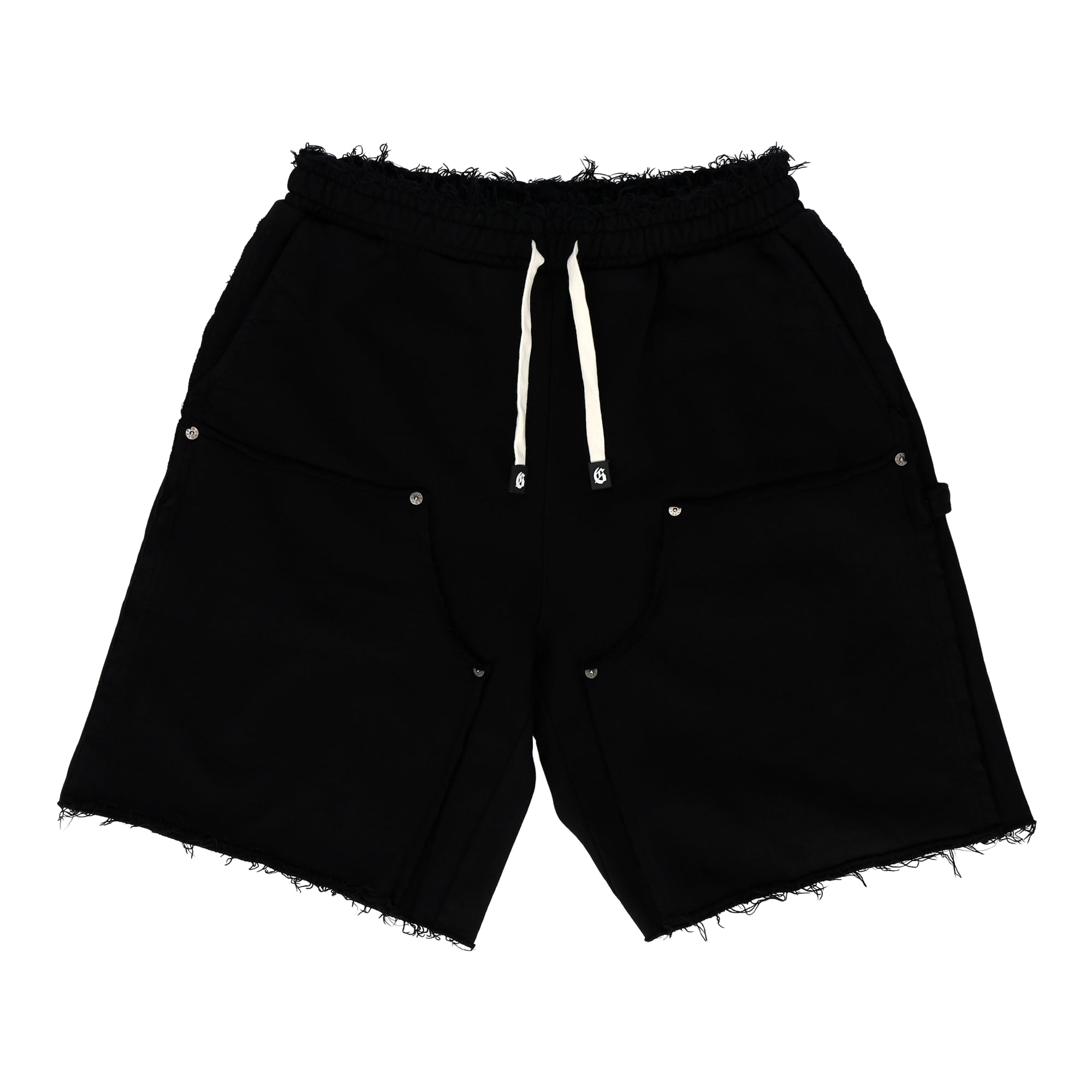 Carpenter Distressed Black Shorts