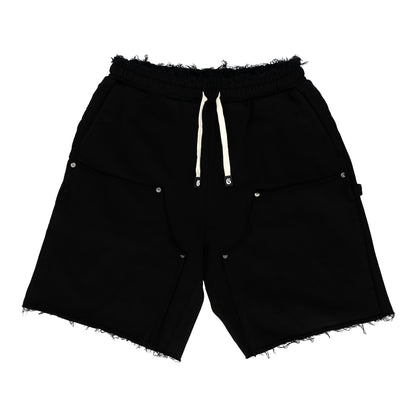 Carpenter Distressed Black Shorts