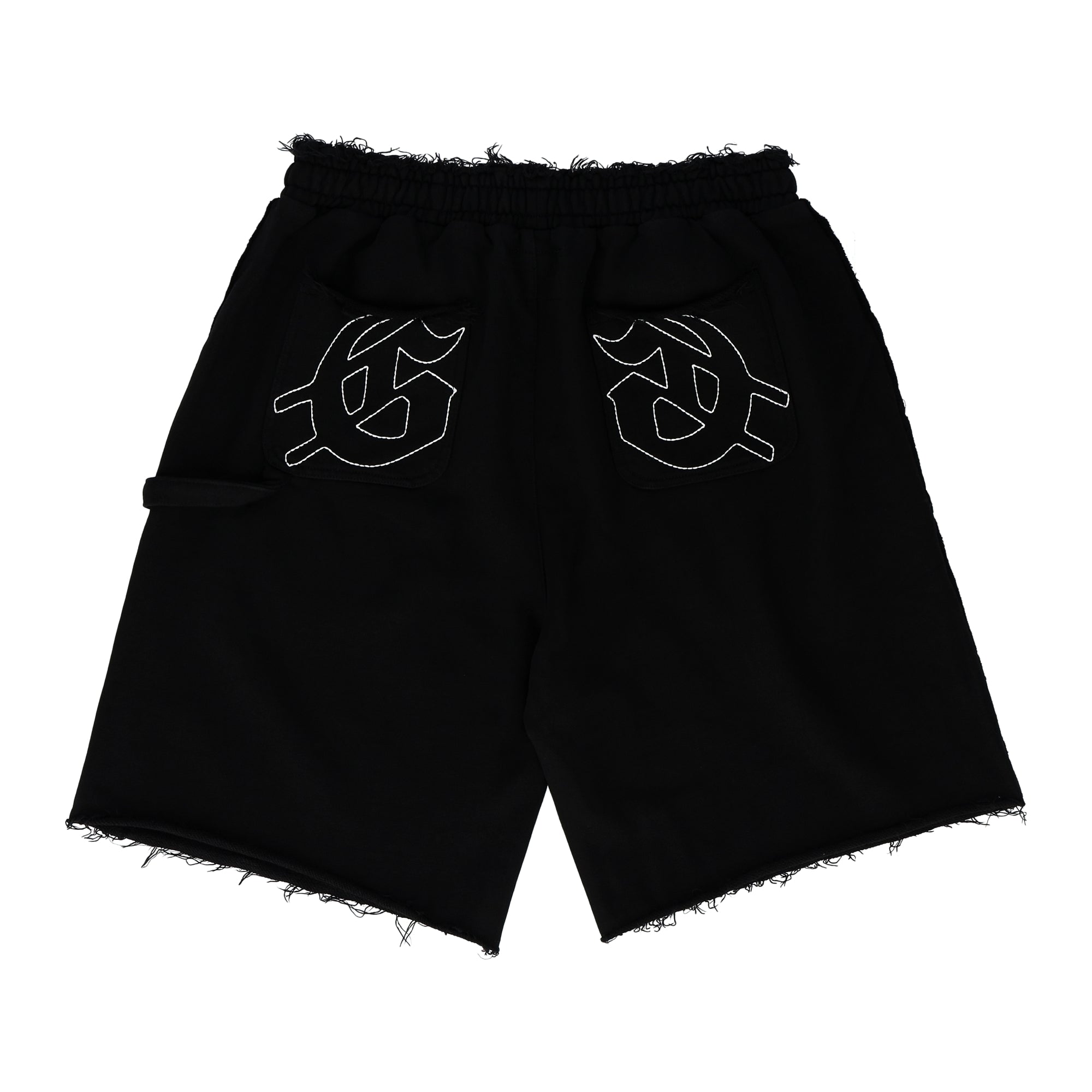 Carpenter Distressed Black Shorts