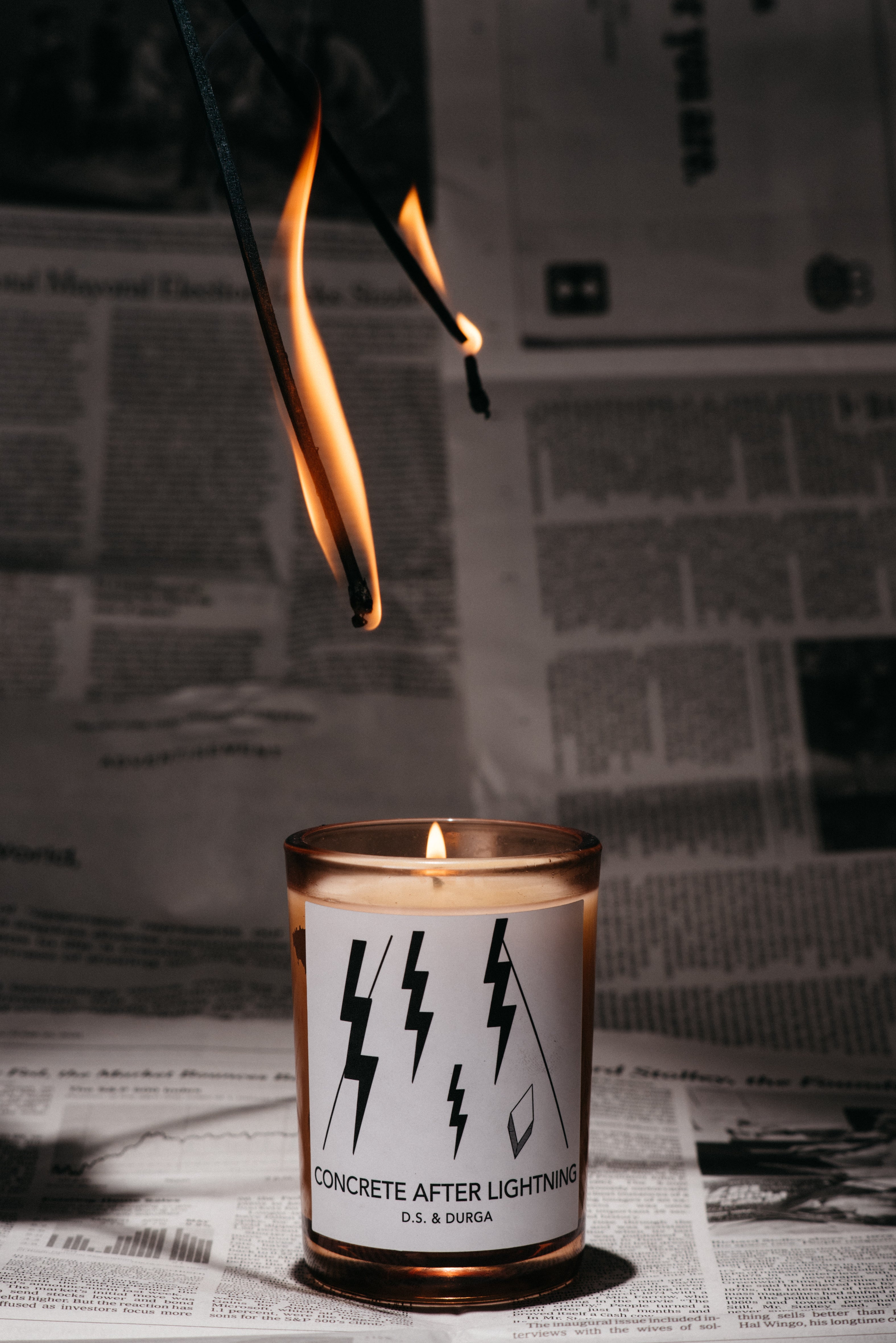 Concrete After Lightning Candle