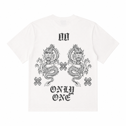 Only One Dragon Graphic White T-Shirt