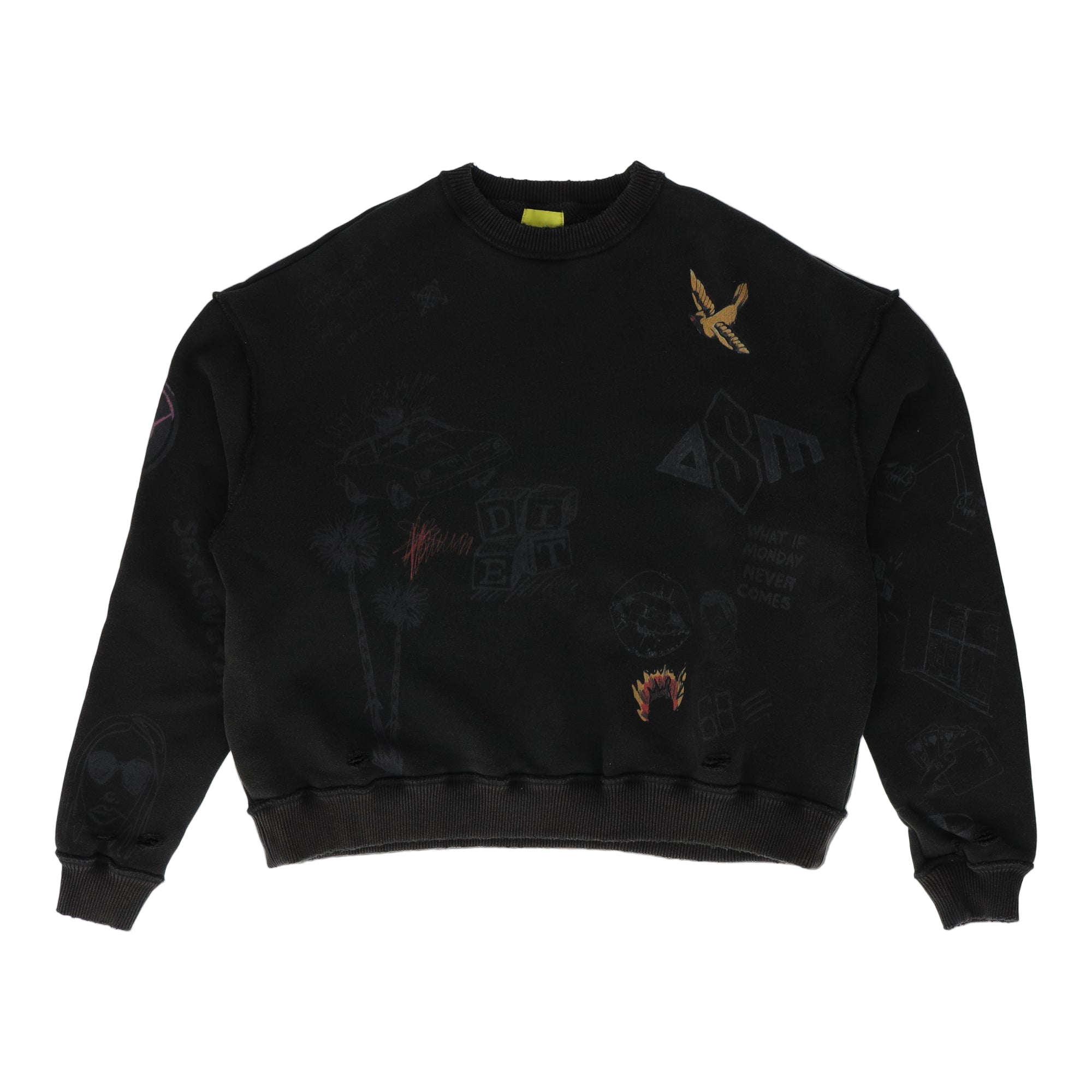 Doodle Black Crewneck Sweatshirt