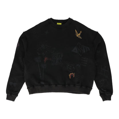 Doodle Black Crewneck
