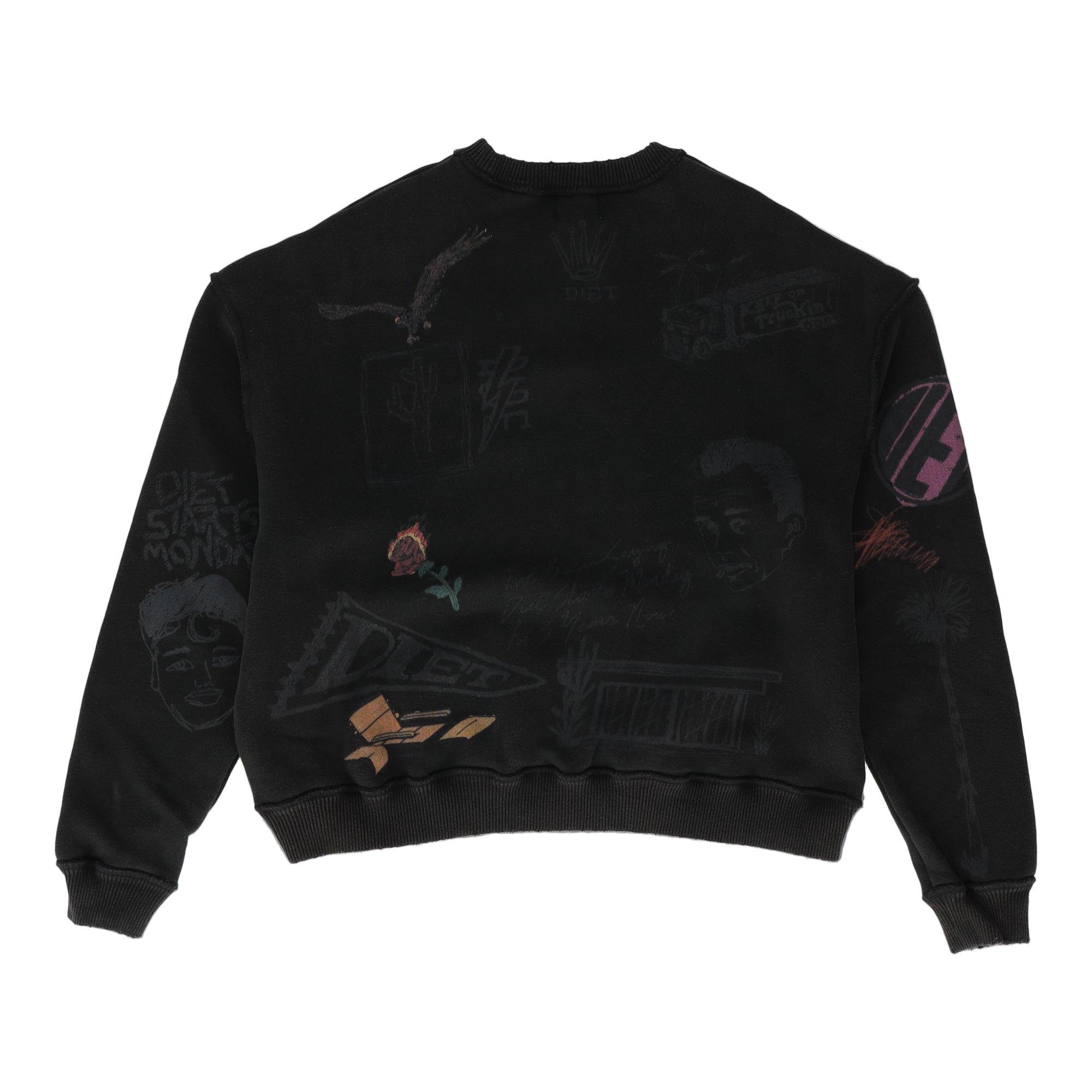 Doodle Black Crewneck Sweatshirt