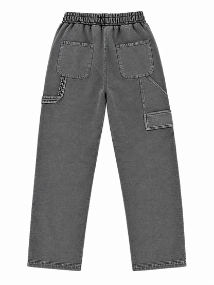 Canvas Panel Sweatpants Washed Grey