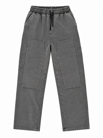 Canvas Panel Sweatpants Washed Grey