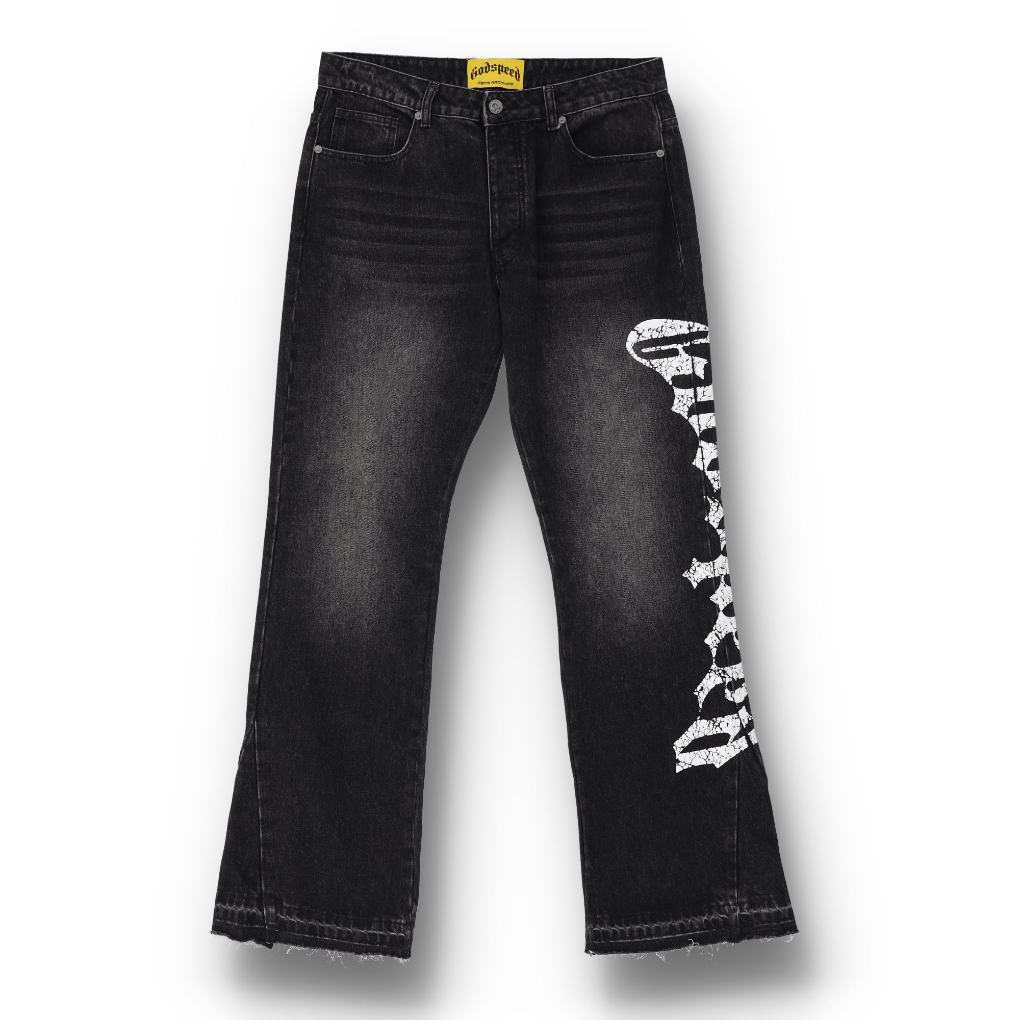 OG Logo Flared Grey Denim Jeans