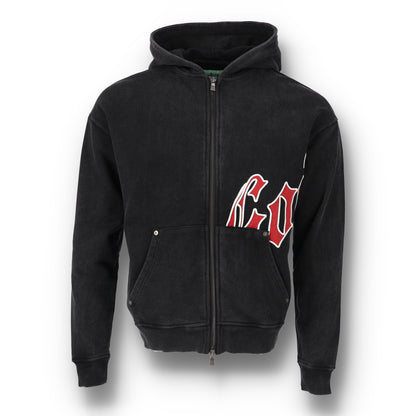 OG Logo V2 Black Red Full Zip Hoodie