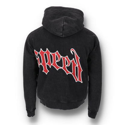OG Logo V2 Black Red Full Zip Hoodie