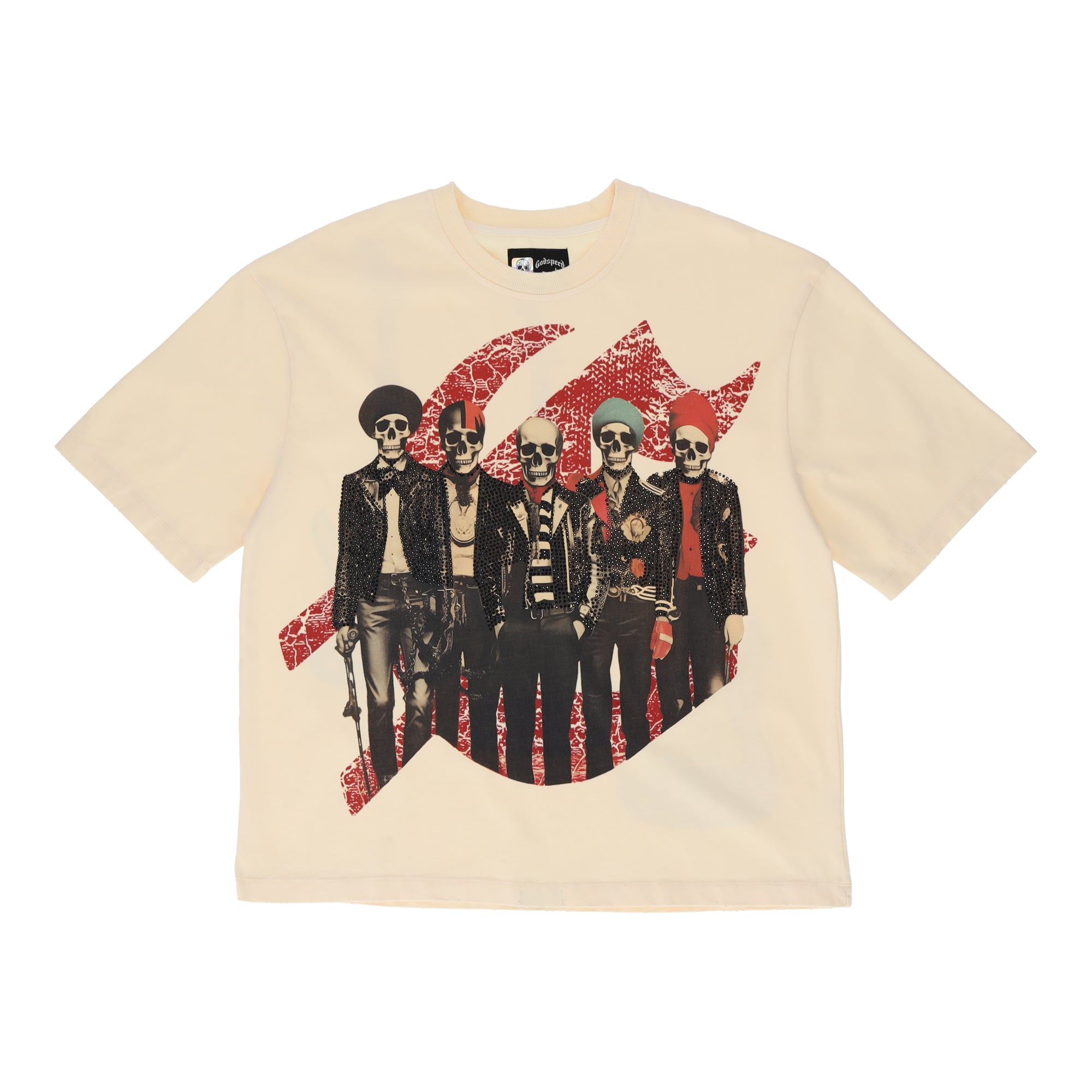 Guitar Heros Bone Studed Brown T-Shirt