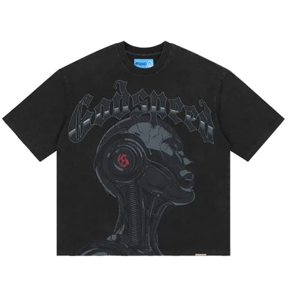 Godspeed New York-Alexa II LS NG Black Wash T-shirt-Black